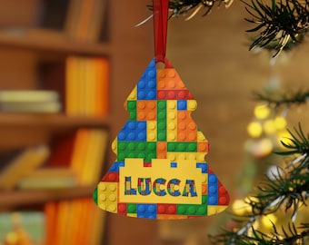 Personalized Childs Ornament Custom Name Building Block Ornaments Christmas Gifts Christmas Tree Decor Home Decorations Family Tradition