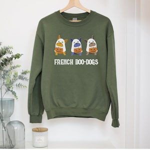 Frenchie Sweatshirt French Boo-Dogs Halloween Crewneck Dog Sweatshirt Frenchie Mom Sweater Bulldog Fall Dog Sweatshirts Costume image 1