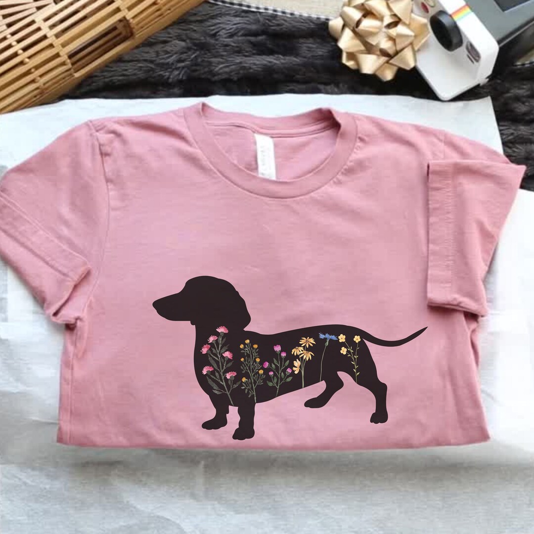 Wildflower Dachshund Shirt Wiener Dog Shirts Dog Lover Tee Etsy