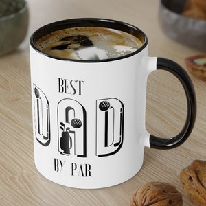 Best Dad by Par Dad Golf Coffee Mug Fathers Day Gift Golfing Golf Lover Gift Funny Gifts for Him Husband Ceramic Golfer Dads Golf Gifts Him image 1