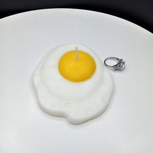 Fried Egg Candles Handmade Gifts Unique Cake Candle Fake Food Art Breakfast Decor Soy Wax Prank Gag Eggs Stocking Stuffer Birthday Votive image 3