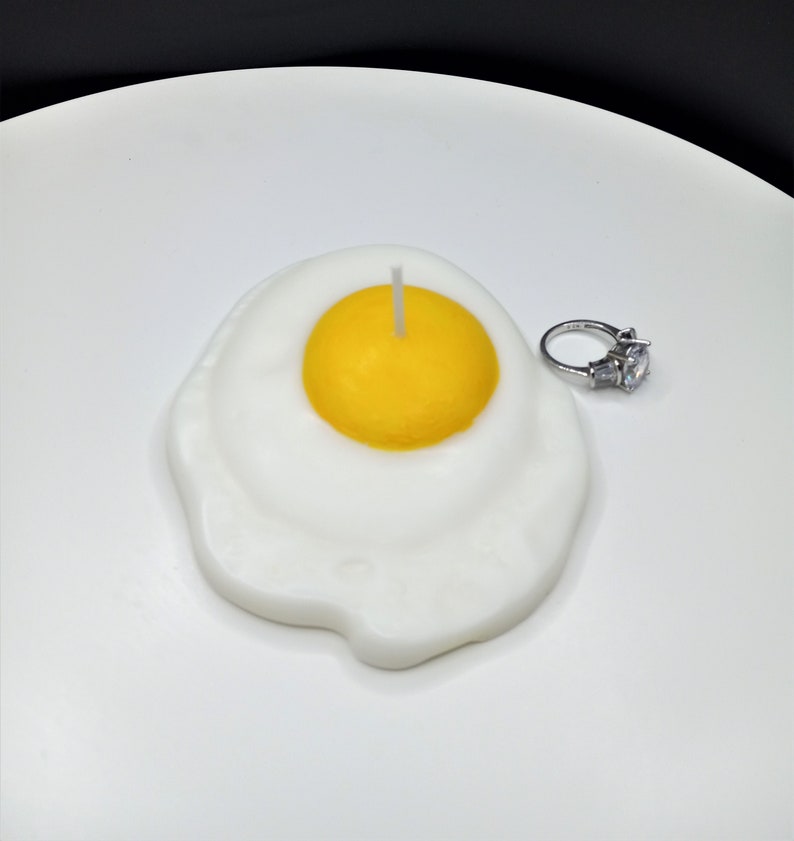 Fried Egg Candles Handmade Gifts Unique Cake Candle Fake Food Art Breakfast Decor Soy Wax Prank Gag Eggs Stocking Stuffer Birthday Votive image 3