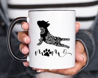 Frenchie Mom Coffee Mug French Bulldog Mom Gift for Dog Lover Ceramic 11 oz Bulldog Yoga Mug Gifts for Her Frenchie Mom Graphic Art
