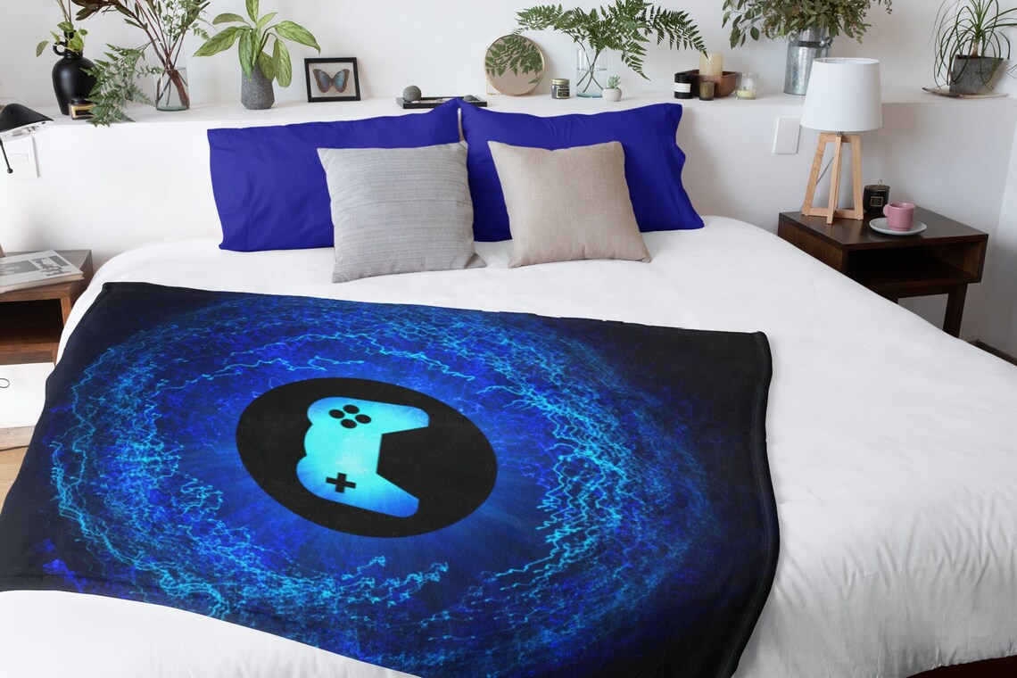 Game Room Throw Blanket Gaming Gift Game Controller Blanket Etsy