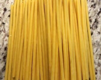 6.3 Inch Beeswax Taper Candles - 100 Pack - Natural Mild Scent