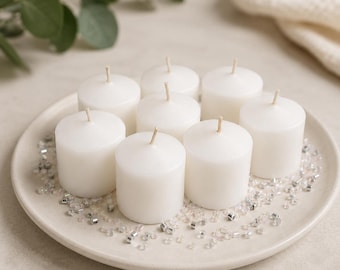 White Soy Wax Votive or Tealight Candles - Unscented Minimalist Decor