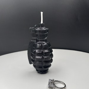 Grenade Candle Cake Topper Bomb Gamer Candles War Video Games Birthday Theme Gaming Husband Fathers Gift for Him TNT Fondant 3D Grenades image 1