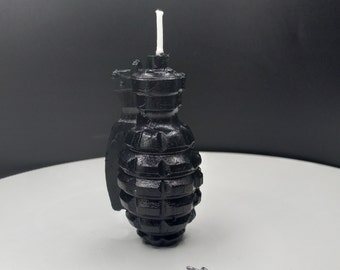 Grenade Candle Cake Topper Bomb Gamer Candles War Video Games Birthday Theme Gaming Husband Fathers Gift for Him TNT Fondant 3D Grenades