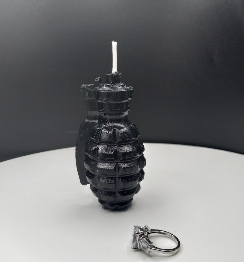 Grenade Candle Cake Topper Bomb Gamer Candles War Video Games Birthday Theme Gaming Husband Fathers Gift for Him TNT Fondant 3D Grenades image 1
