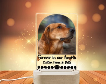 Pet Memorial Photo Lamp Personalized Gift Pet Loss Gift Cat Loss Gift Dog Loss Gift Pet Bereavement Gift Pet Sympathy Gift Acrylic Plaque