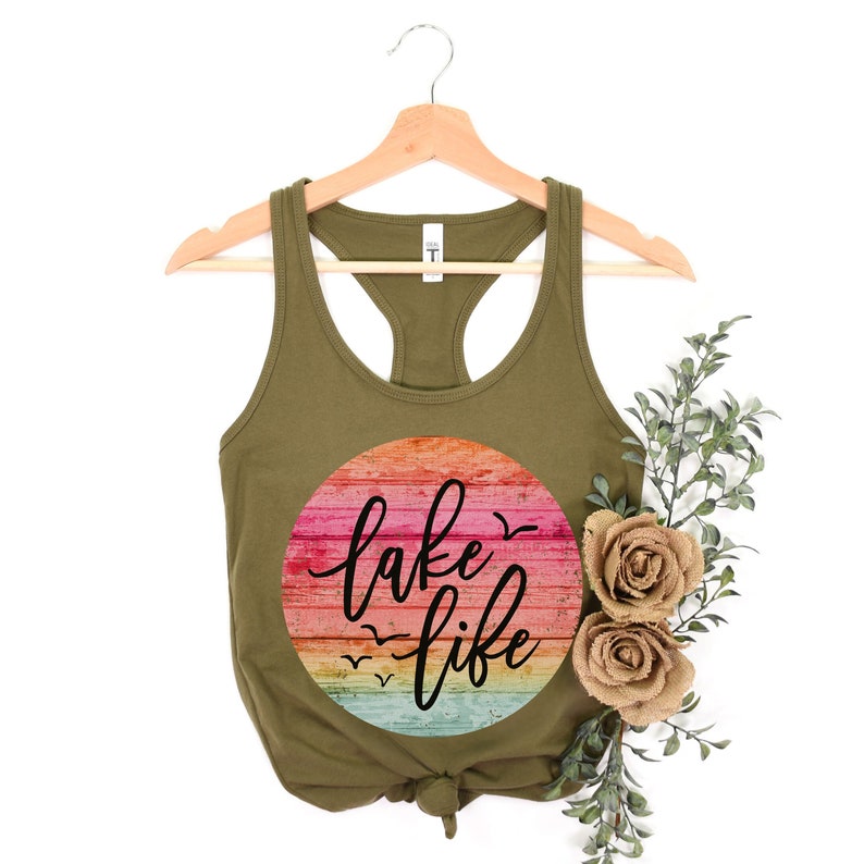 Lake Life Tank Tops Boat Tank Summer Tanks Cute Vacation Girl Trip Racerback Tee Womens Top Retro Sun Beach Shirts Boating Tee Cruise Gifts image 2