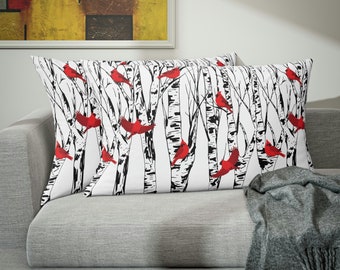 Cardinal Pillow Shams Nature Home Decor Cottagecore Pillow Cases Cardinal Lover Gift Red Bird Watcher Gifts Cardinals House Accent Bed Case