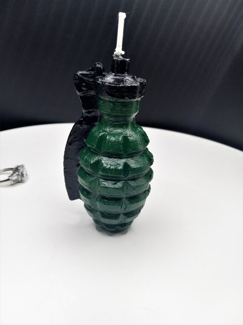 Grenade Candles Gift for Him Birthday Cake Topper Gamer Gifts Video Game Cake Candle Gaming Grenades TNT Gift for Son Birthday Gifts Decor DarkGreenBlack