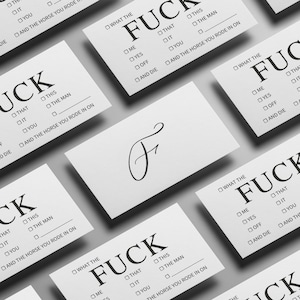 What the F*ck Business Cards Funny Business Cards Gag Gift Stocking Stuffer Rude WTF Card Check Boxes that Apply Sarcastic Humor Fuck Cards