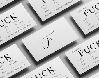 Funny Business Cards: Sarcastic Gag Gift, WTF Rude Card