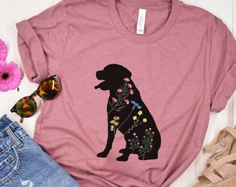 Wildflower Rottweiler Shirt Rottie Mom Shirts Dog Lover Tee Floral Shirt Gift Watercolor Flower Gift for Dog Lovers Animal Lover Tshirt Cute