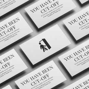 Cartes de visite vous avez été coupé, carte de boisson amusante, humour audacieux pour les situations de bar, carte d'adieu unique pour amorcer une conversation hilarante
