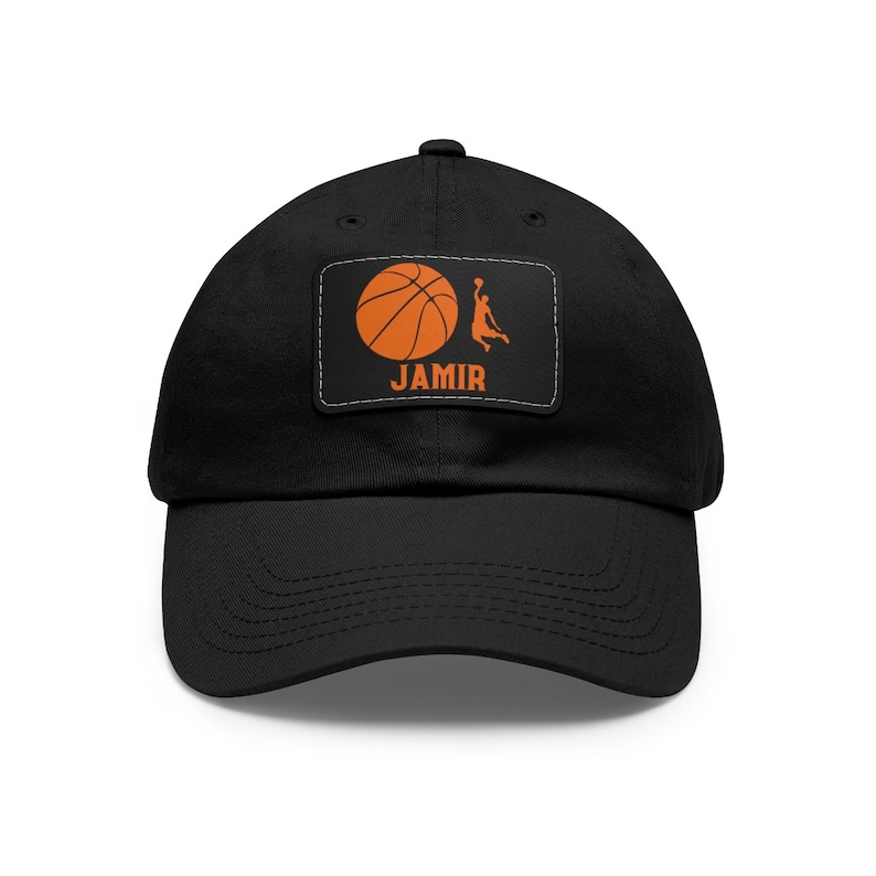Personalized Name Basketball Hat Leather Patch Hats Clothing image 1