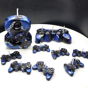 Video Game Birthday Candle Cake Topper Gamer Gift Gaming Home Decor 4 5 6 7 8 9 Year Boys Gifts Unique Gaming Party Game Controller Handmade image 2