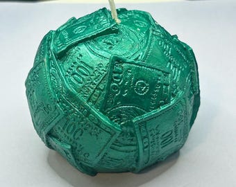 Money Ball Candle: Abundance & Prosperity Soy Wax Décor