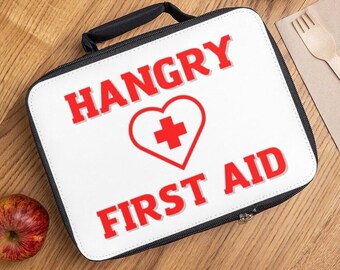 Hangry First Aid Lunch Bag Funny Gift Ideas Birthday Gift for Dad Fathers Day for Him for Friend Insulated Reusable Bags Snack Hungry Jokes