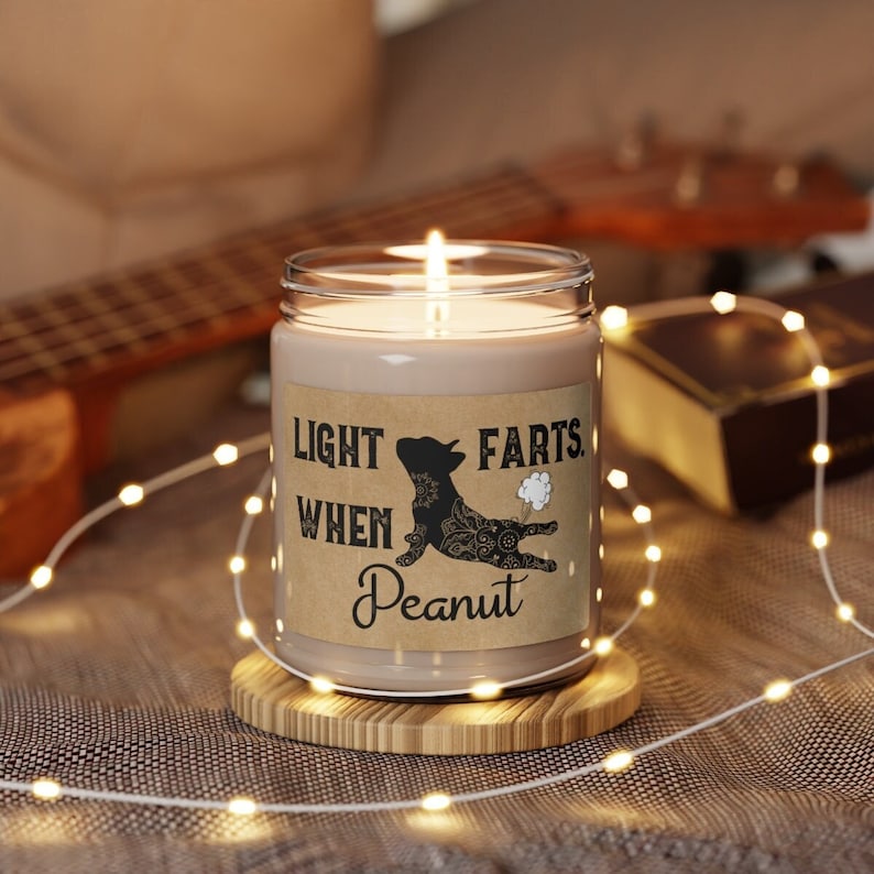 French Bulldog Candle Personalized Gift Light When Name Farts Funny Gift for Dog Lover Frenchie Mom Dog Deodorant Dog Mom Odor Eliminator image 1