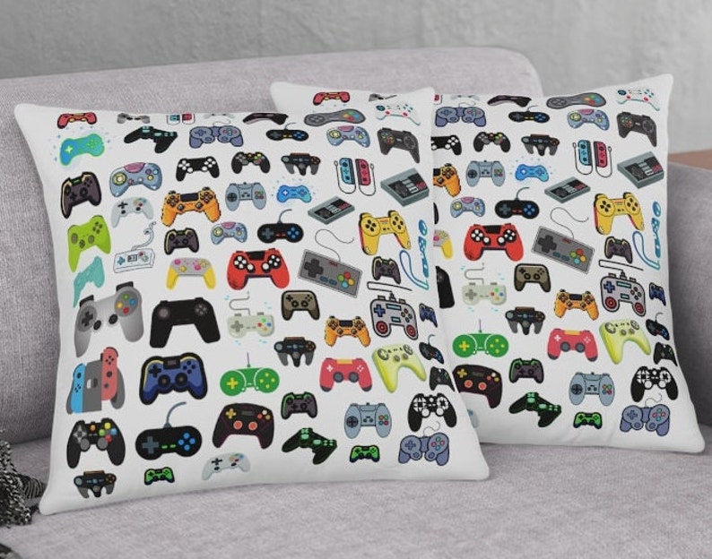 Game Controller Pillow Gamer Gift Video Game Room Decor Gaming image 1