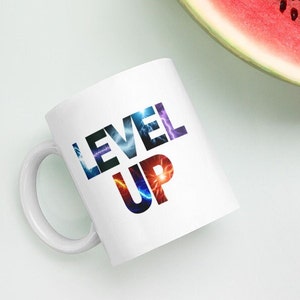 LEVEL UP Mug Gamer Birthday Gaming Gift Game Controller Mug Gamer Gift for Him Promotion Gift Graduation Video Game Mug New Dad Husband image 4