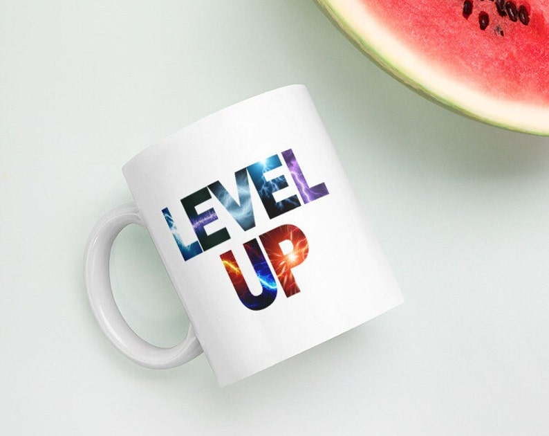 LEVEL UP Mug Gamer Birthday Gaming Gift Game Controller Mug Gamer Gift for Him Promotion Gift Graduation Video Game Mug New Dad Husband image 4