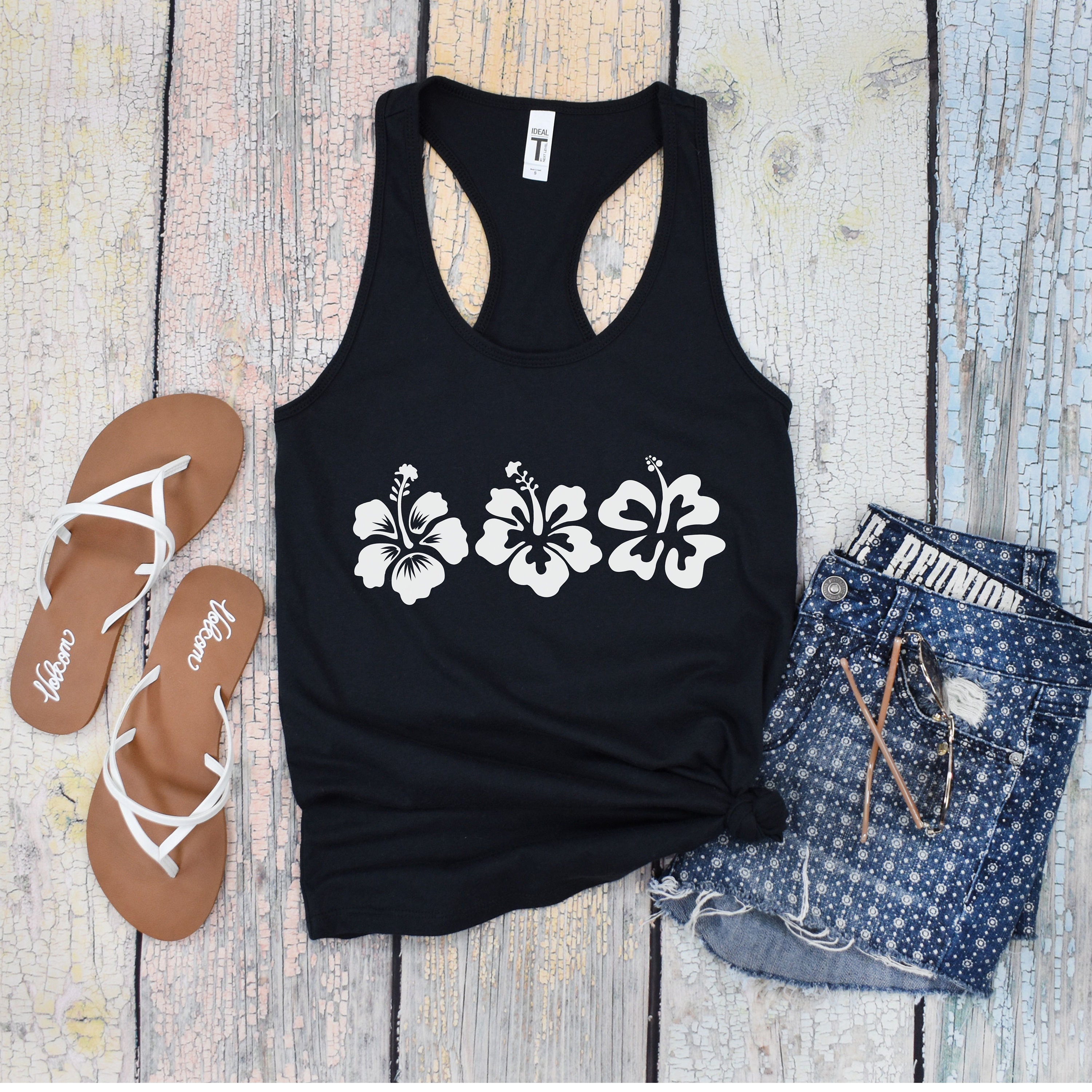 Floral Hibiscus Tank Top: Summer Cruise Vacation Tank - Etsy
