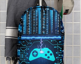 GAMING Minimalist Backpack Gamer Gift Video Game Birthday School Supplies Gift for Son Gaming Code Unique Cool Rucksack Lightweight Laptop