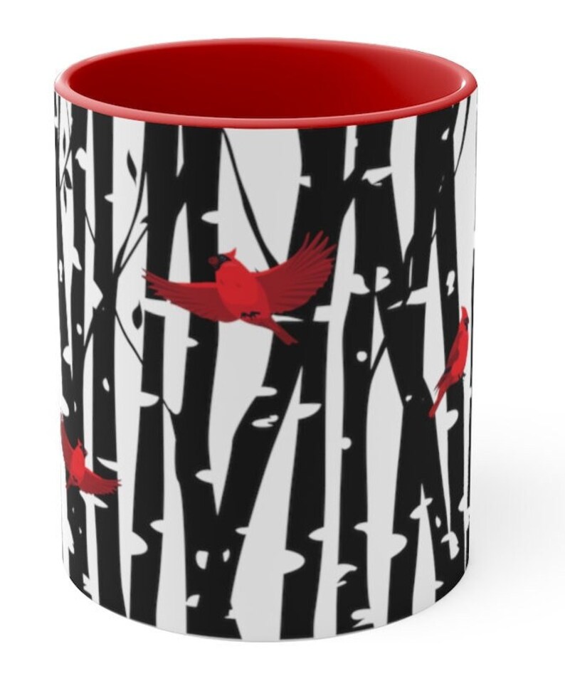 Cardinals on Birch Tree Mug Cardinal Lover Gift Cardinal Mug Bird Mug Bird Watcher Gift Bird Lover Gift Cardinal Birds Coffee Mug Home Decor image 7