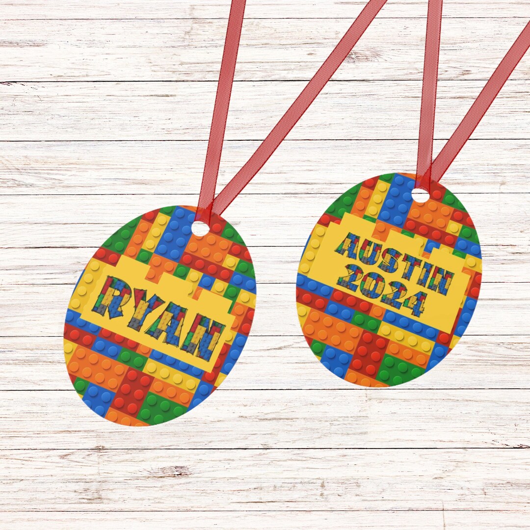 Personalized Childs Ornament Custom Name Building Block Ornaments ...