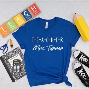 Custom Teacher Shirt Grade School Elementary Kindergarten Teaching Gift Preschool Shirt Cute Tshirts for Her Personalized Teachers Tee image 6