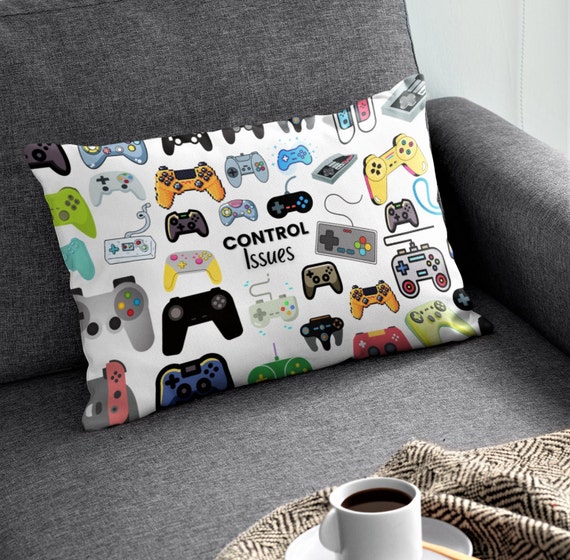 Video Game Pillow Game Controller Throw Pillows Game Room Etsy