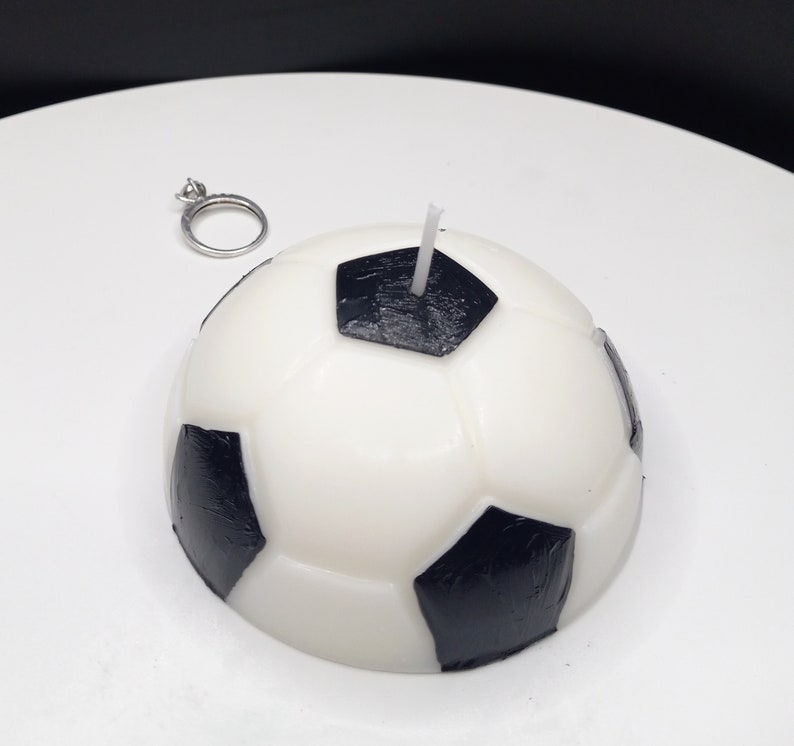 Soccer Ball Candle Cake Topper Decoration Soy Wax Sports Decor Birthday Candles Unique Game Day Party Decor Gift Ideas Decorating Soccer image 8