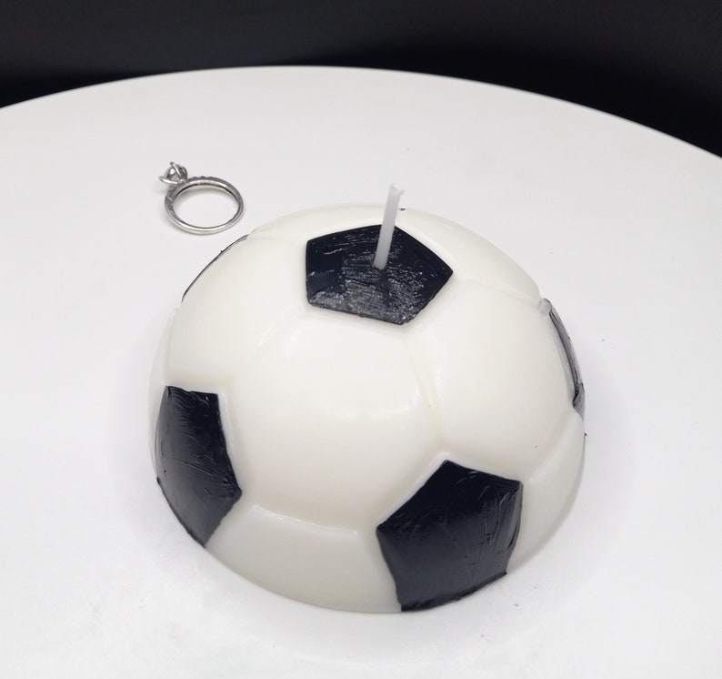 Soccer Ball Candle Cake Topper Decoration Soy Wax Sports Decor Etsy