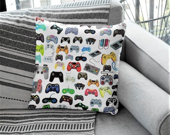 Video Game Pillow Game Room Home Decor Gaming Gift for Him Pillows with Cover Game Controller Birthday Gamer Gift for Son Gift for Husband