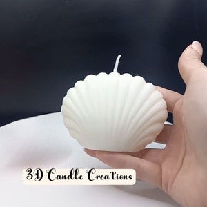 Custom SeaShell Candles Shell Home Decor Wedding Gift for Her Soy Wax Unique Candle Pearl Candle Shell Ocean Beach Home Luxury Natural Eco image 4