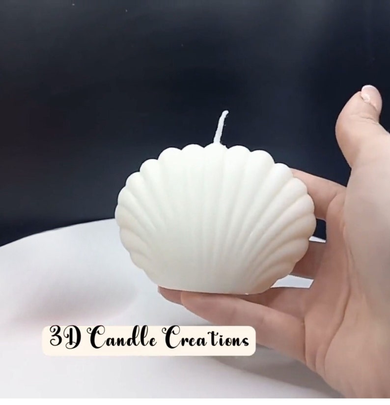 Custom SeaShell Candles Shell Home Decor Wedding Gift for Her Soy Wax Unique Candle Pearl Candle Shell Ocean Beach Home Luxury Natural Eco image 4