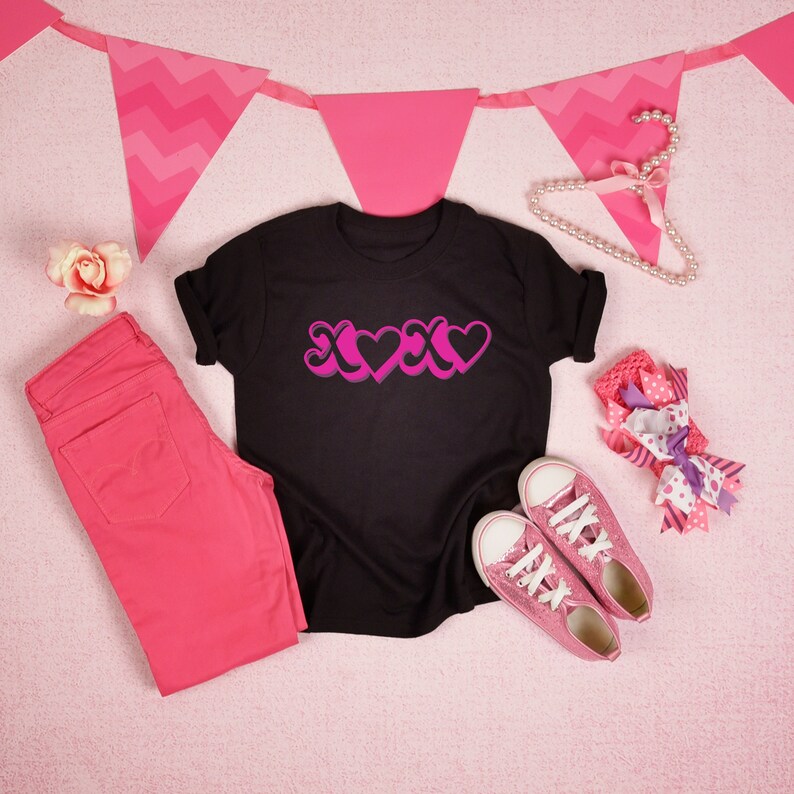 XOXO Shirt Girls Toddler Valentines Day Shirt Girls Valentine Tee Baby Girl Valentines Day Outfit for Kids School Shirts Cute Tee Youth Top Bild 1