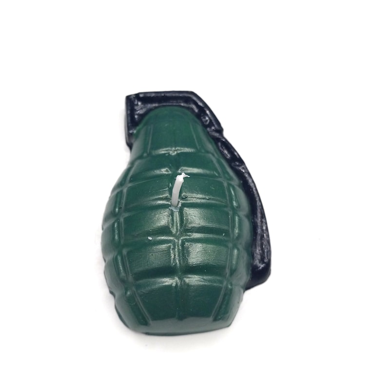 Grenade Candle Video Game Birthday Cake Topper Bomb Gamer Gift Candles War Games Gaming Theme Gift for Him Grenades TNT Boys Party Decor UniqueGreen