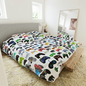 Game Controller Print Duvet Cover: Gamer Bedroom Decor