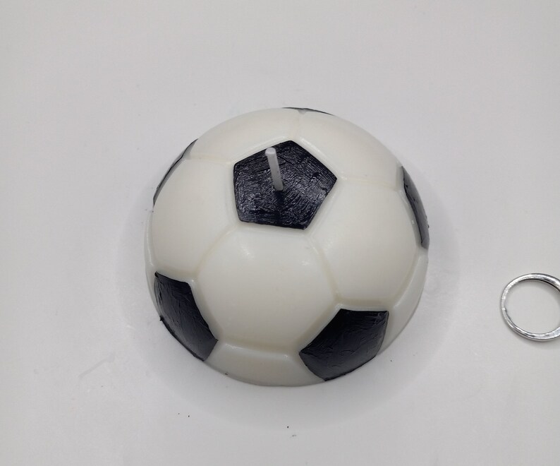 Soccer Ball Candle Cake Topper Decoration Soy Wax Sports Decor Birthday Candles Unique Game Day Party Decor Gift Ideas Decorating Soccer image 9