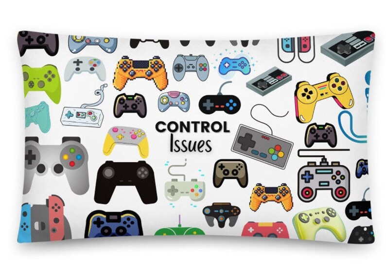 Video Game Pillow Game Controller Throw Pillows Game Room Etsy