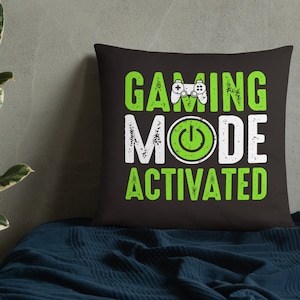 Gaming Pillow Video Game Room Decor Home Decorative Pillows Old School Gaming Gamer Gift for Him Man Cave Boys Bedroom Couch Accent image 1