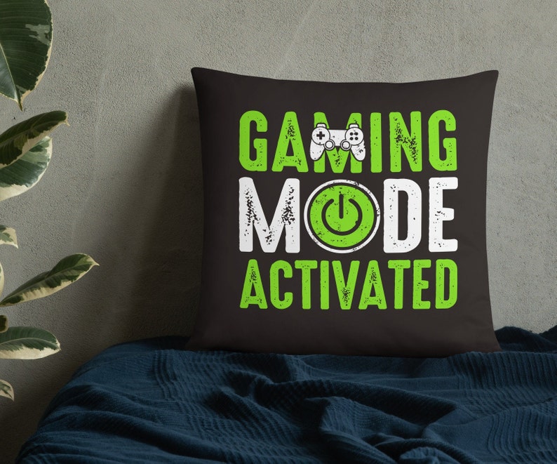 Gaming Pillow Video Game Room Decor Home Decorative Pillows Old School Gaming Gamer Gift for Him Man Cave Boys Bedroom Couch Accent image 1