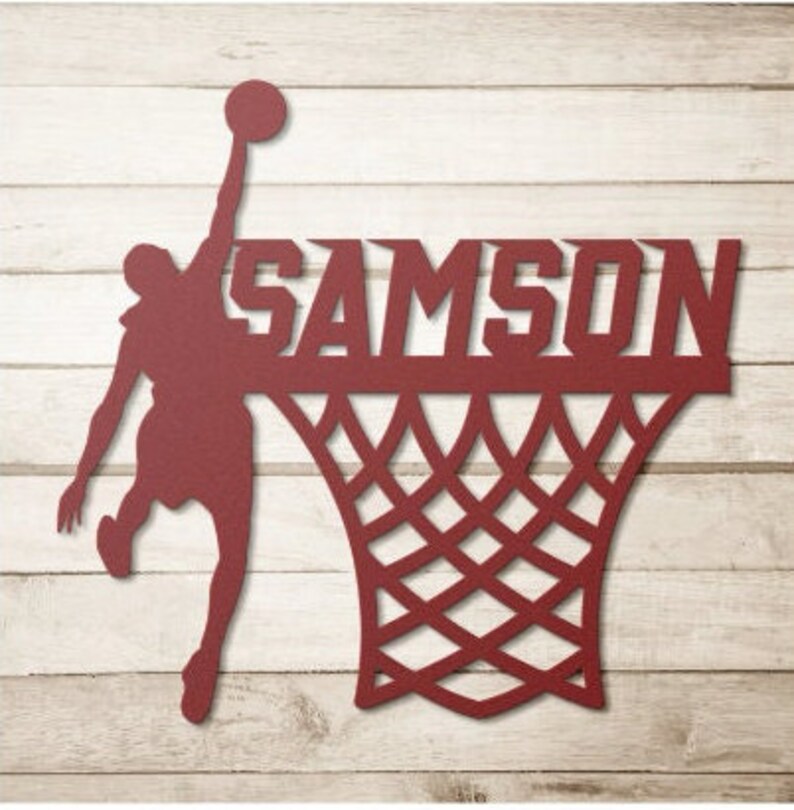 Personalized Basketball Metal Sign Gift for Him Wall Art Home image 3