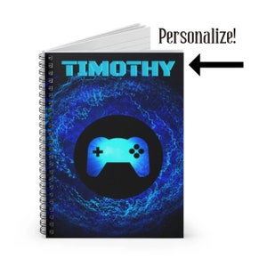 Personalized Video Game Notebook Boys Notebooks Gaming Journal Gamer Gift School Supplies Back To School Writing Notepad College Lined Paper