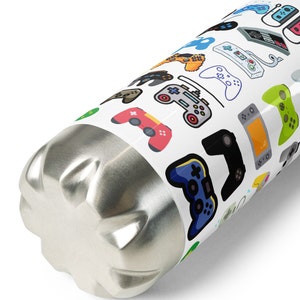 Game Controller Stainless Steel Water Bottle, Video Game Gift, Insulated Flask, Gift for Him, Gamer Birthday Party, Gamer Gift, Video game image 5